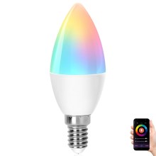 LED-pære med RGBW-farver dæmpbar C37 E14/6,5W/230V 2700-6500K Wi-Fi - Aigostar