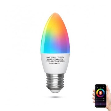 LED-pære med RGBW-farver dæmpbar C37 E27/7W/230V 3000-6500K Wi-Fi - Aigostar