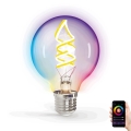 LED-pære med RGBW-farver dæmpbar FILAMENT G80 E27/4,9W/230V 2700K Wi-Fi - Aigostar