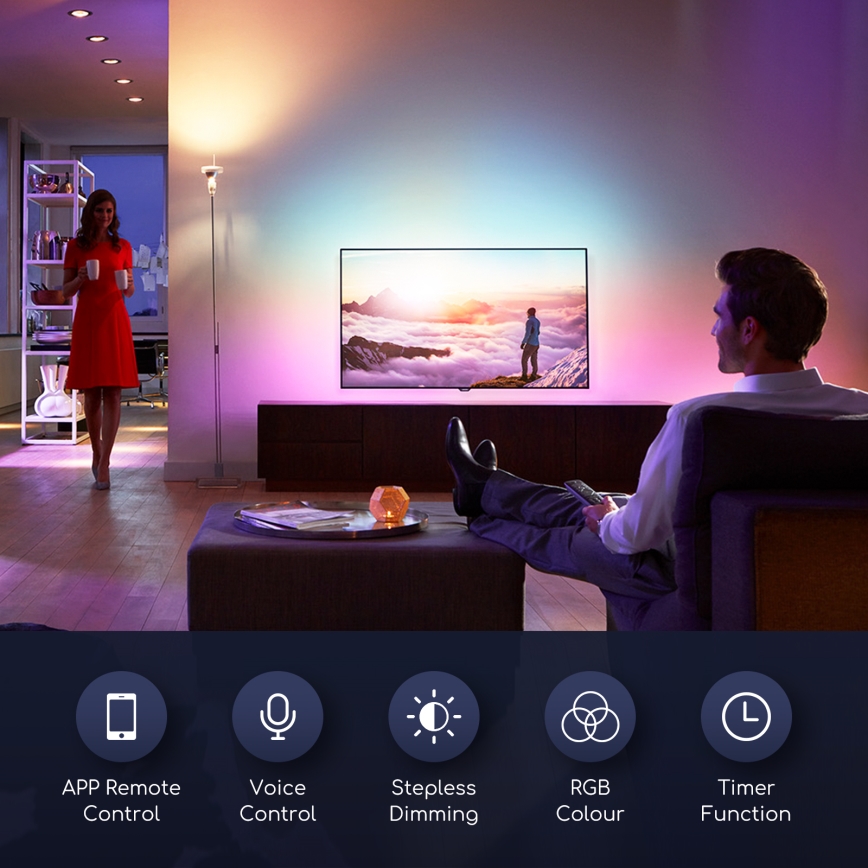 LED-pære med RGBW-farver dæmpbar G45 E14/7W/230V 3000-6500K Wi-Fi - Aigostar