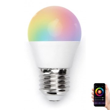 LED-pære med RGBW-farver dæmpbar G45 E27/5W/230V 3000-6500K Wi-Fi - Aigostar
