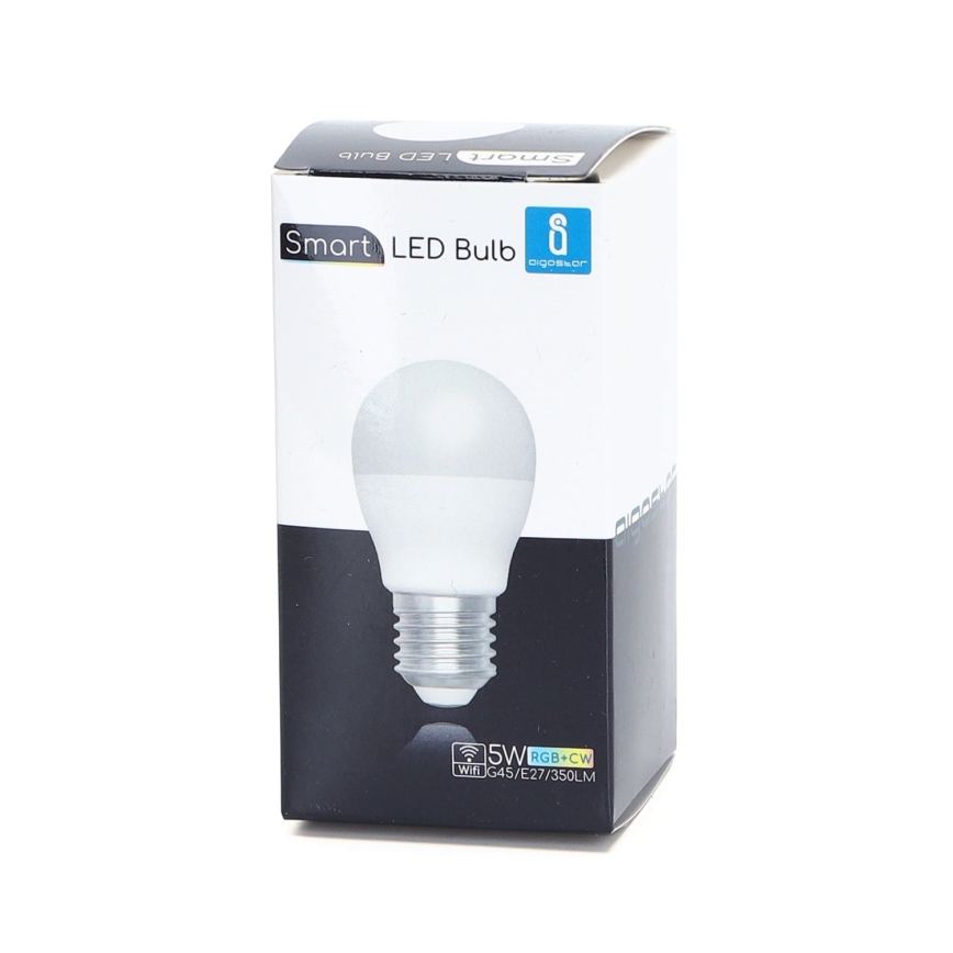 LED-pære med RGBW-farver dæmpbar G45 E27/5W/230V 3000-6500K Wi-Fi - Aigostar