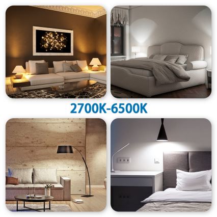 LED-pære med RGBW-farver dæmpbar G45 E27/6,5W/230V 2700-6500K Wi-Fi - Aigostar