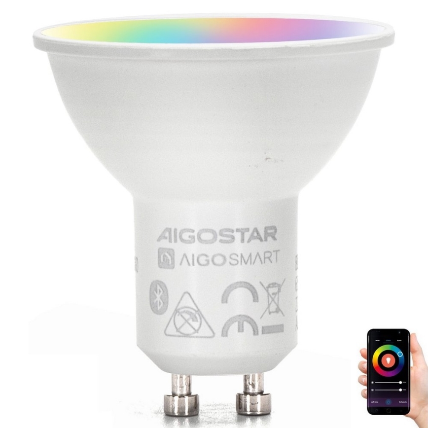 LED-pære med RGBW-farver dæmpbar GU10/4,9W/230V 2700-6500K - Aigostar
