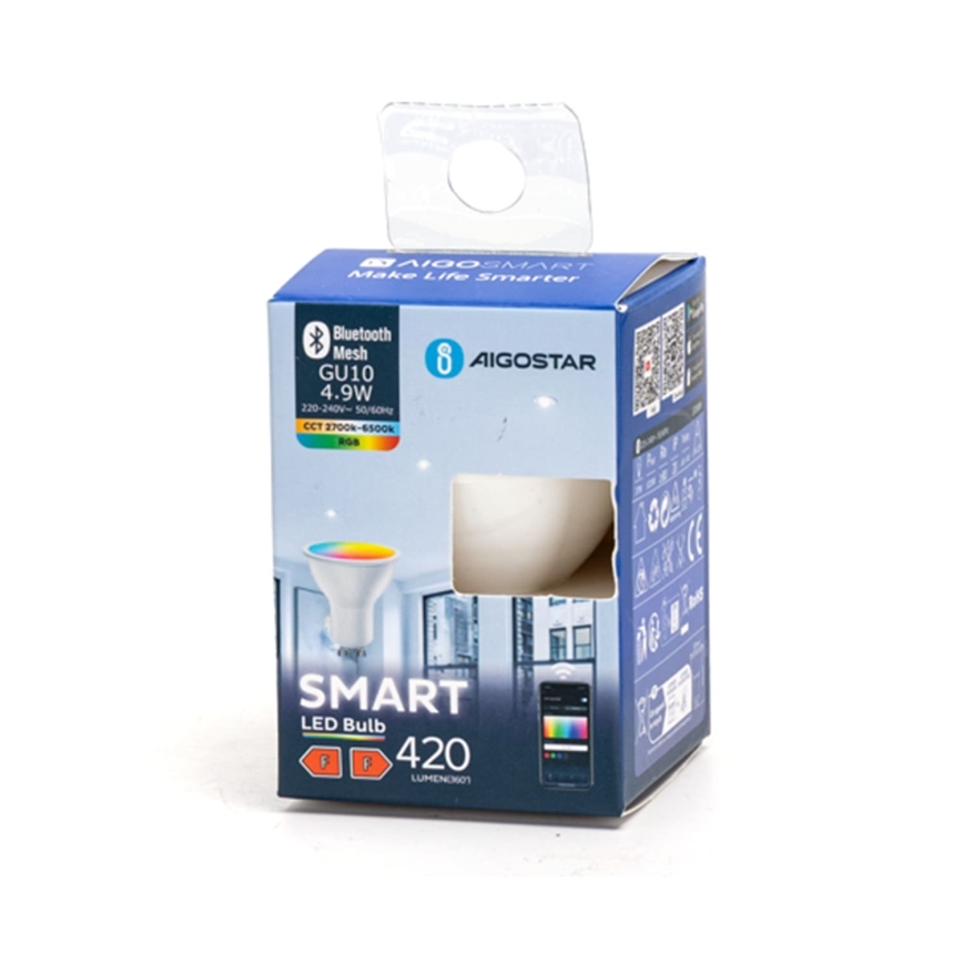 LED-pære med RGBW-farver dæmpbar GU10/4,9W/230V 2700-6500K - Aigostar