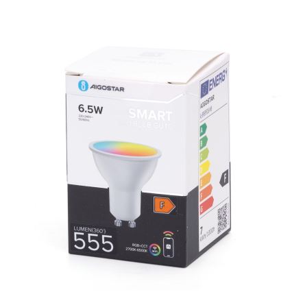 LED-pære med RGBW-farver dæmpbar GU10/6,5W/230V 2700-6500K Wi-Fi - Aigostar