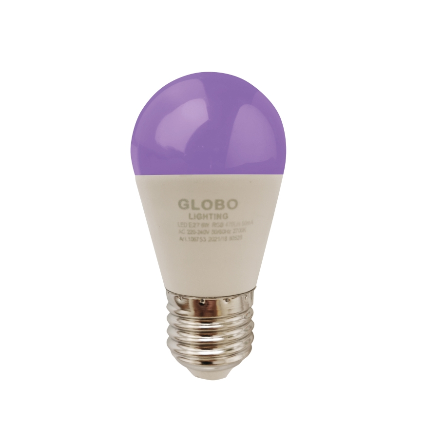 LED-pære med RGBW-farver dæmpbar E27/6W/230V 3000K + fjernbetjening - Globo