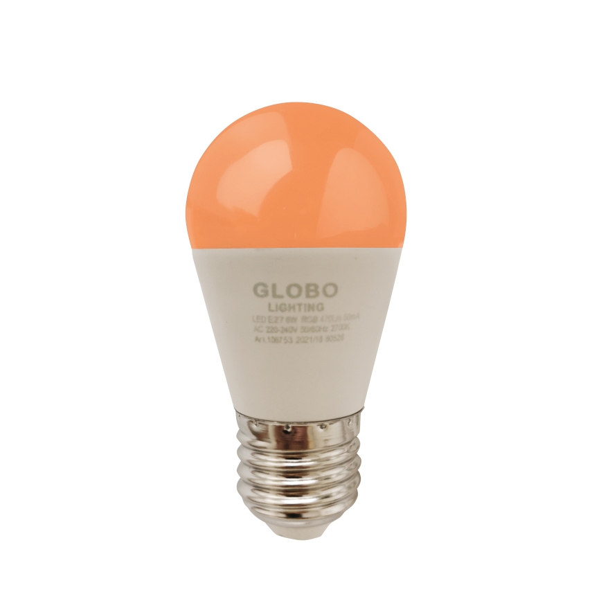 LED-pære med RGBW-farver dæmpbar E27/6W/230V 3000K + fjernbetjening - Globo