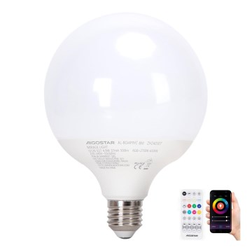 LED-pære med RGBW-farver dæmpbar MESH G120 E27/4,9W/230V 2700-6500K + fjernbetjening - Aigostar
