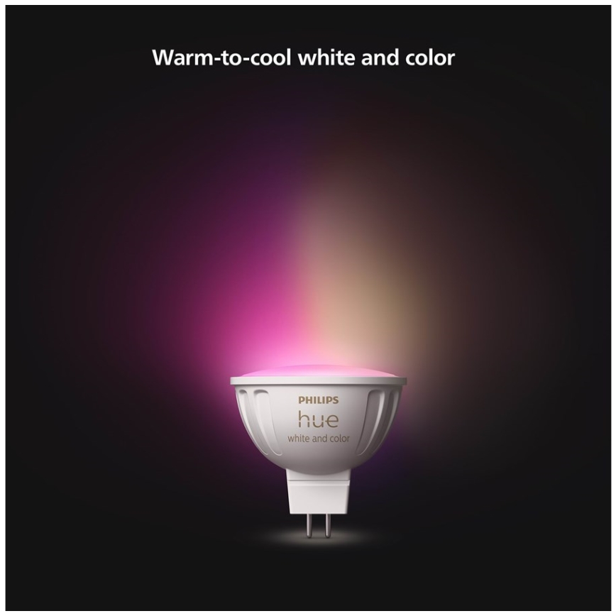 LED-pære med RGBW-farver dæmpbar Philips Hue White And Color Ambiance GU5,3/MR16/6,3W/12V 2000-6500K
