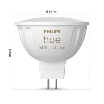 LED-pære med RGBW-farver dæmpbar Philips Hue White And Color Ambiance GU5,3/MR16/6,3W/12V 2000-6500K