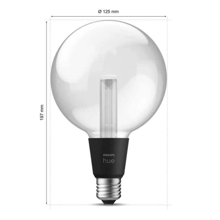 LED-pære med RGBW-farver dæmpbar Philips Hue White And Color Ambiance G125 E27/6,8W/230V 2000-6500K
