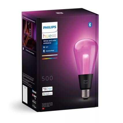 LED-pære med RGBW-farver dæmpbar Philips Hue White And Color Ambiance E27/6,8W/230V 2000-6500K