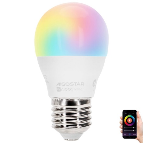 LED-pære med RGBW-farver G45 E27/6,5W/230V 2700-6500K - Aigostar