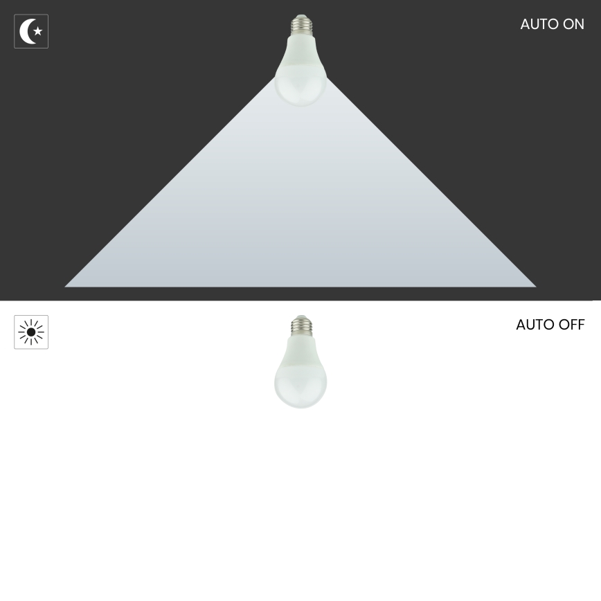 LED-pære med skumringssensor A60 E27/9W/230V 3000K