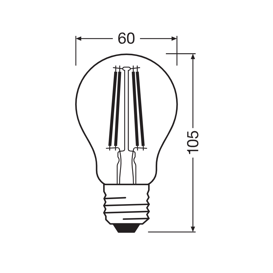 LED-pære med skumringssensor CLASSIC FILAMENT A60 E27/7,3W/230V 2700K - Osram