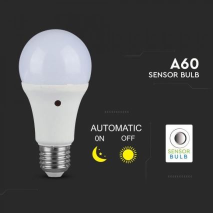 LED-pære med skumringssensor E27/9W/230V 6000K