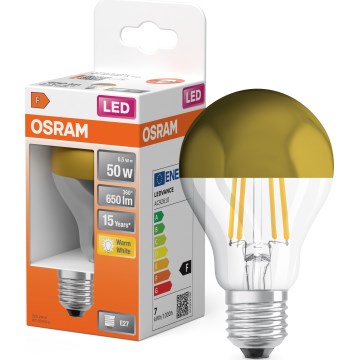 LED-pære med spejlet top FILAMENT E27/6,5W/230V 2700K gylden - Osram