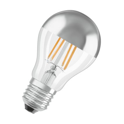 LED-pære med spejlet top FILAMENT E27/6,5W/230V 2700K sølv- Osram