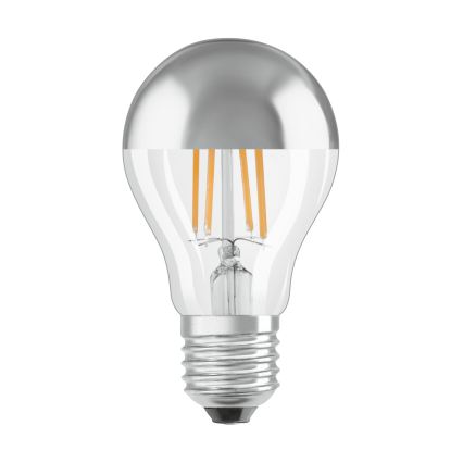 LED-pære med spejlet top FILAMENT E27/6,5W/230V 2700K sølv- Osram