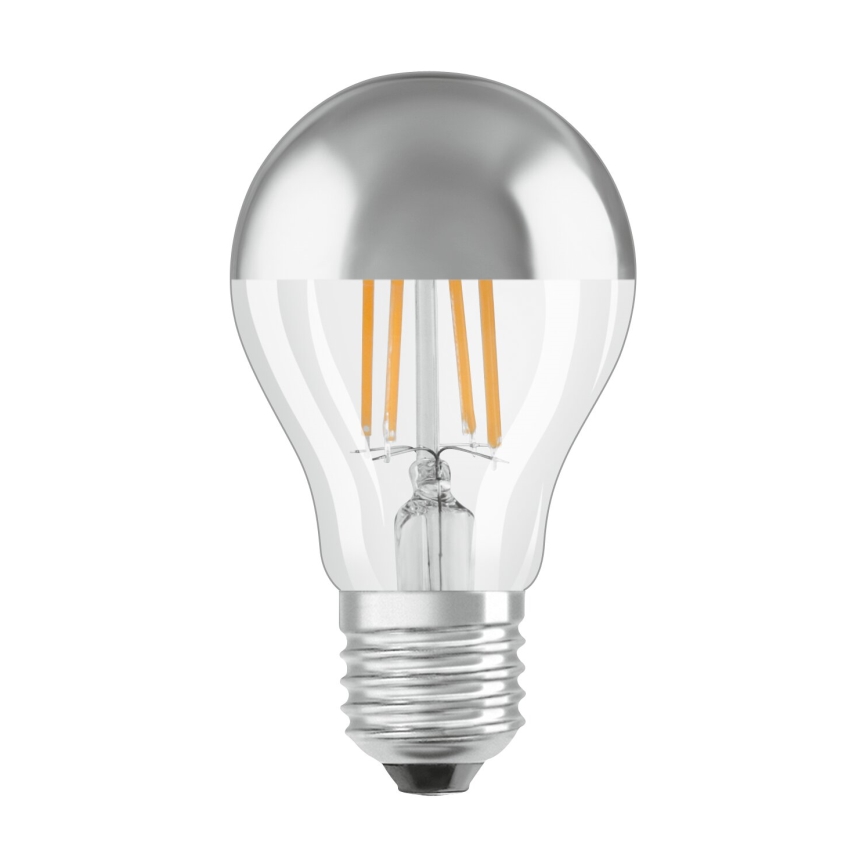 LED-pære med spejlet top FILAMENT E27/6,5W/230V 2700K sølv- Osram