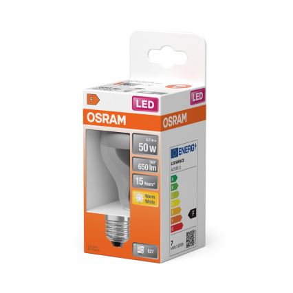 LED-pære med spejlet top FILAMENT E27/6,5W/230V 2700K sølv- Osram