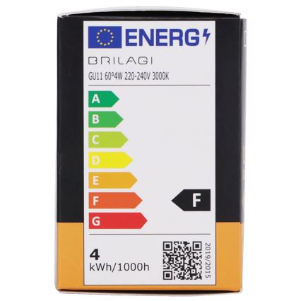 LED-pære MR11 GU10/4W/230V 3000K 60° sort - BRILAGI
