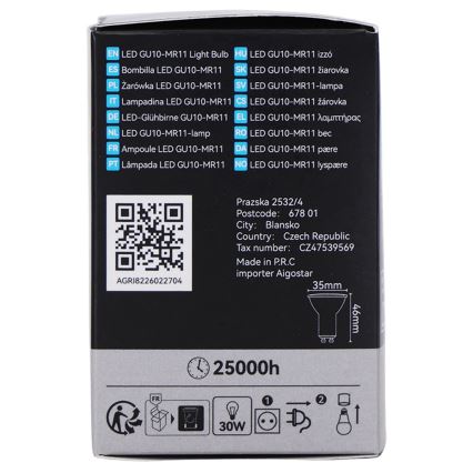 LED-pære MR11 GU10/4W/230V 3000K - BRILAGI