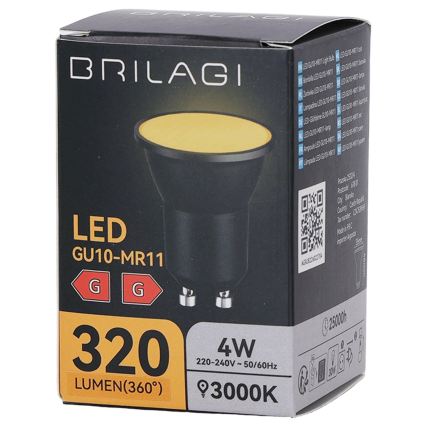 LED-pære MR11 GU10/4W/230V 3000K sort - BRILAGI
