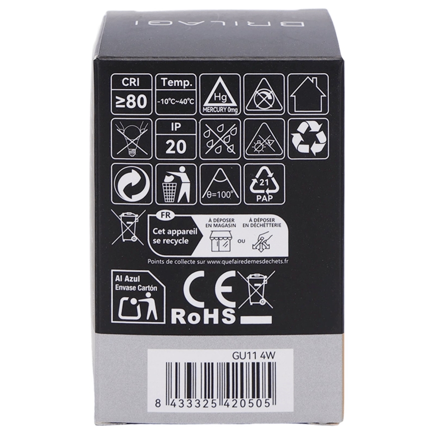 LED-pære MR11 GU10/4W/230V 3000K sort - BRILAGI