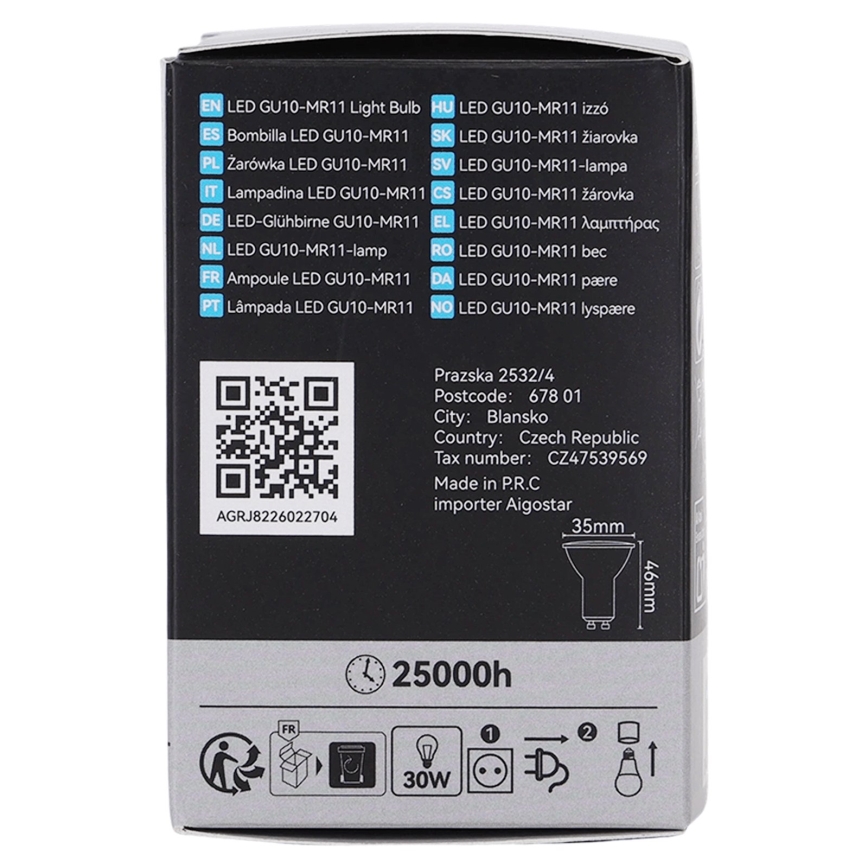 LED-pære MR11 GU10/4W/230V 3000K sort - BRILAGI