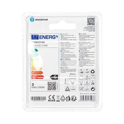 LED-pære MR16 GU5,3/3W/12V 6500K - Aigostar