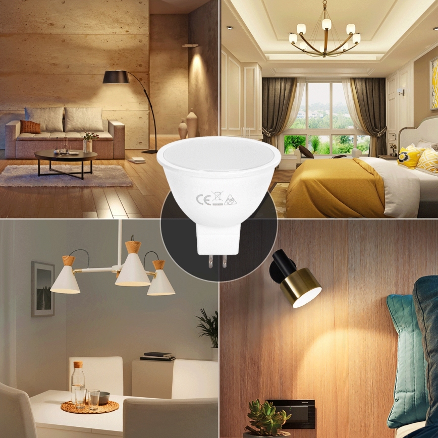 LED-pære MR16 GU5,3/6W/12V 3000K - Aigostar