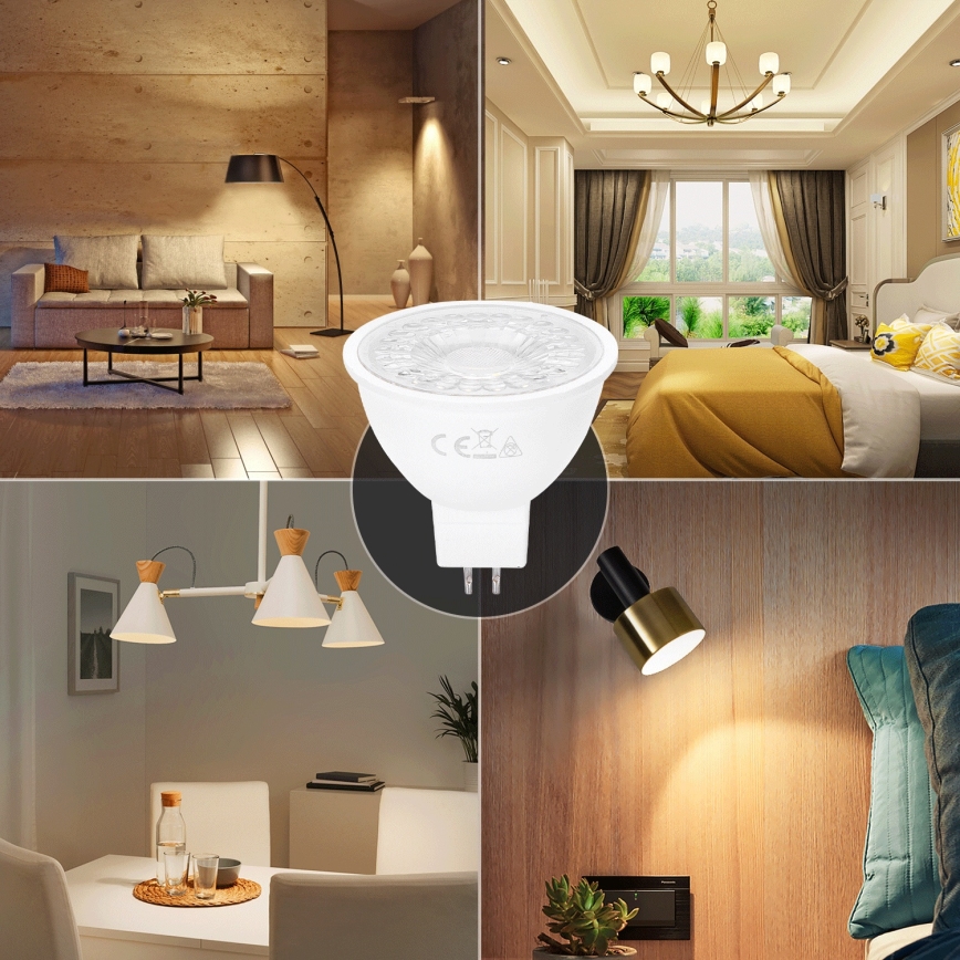 LED-pære MR16 GU5,3/6W/12V 3000K - Aigostar