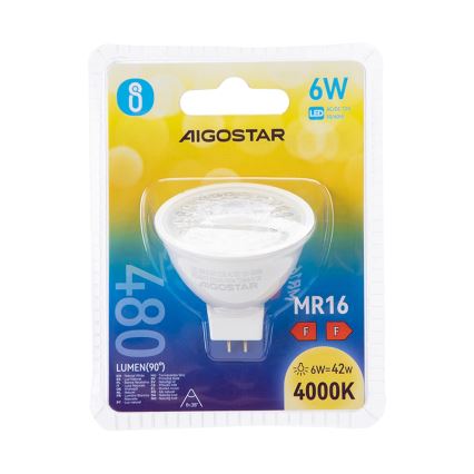 LED-pære MR16 GU5,3/6W/12V 4000K - Aigostar