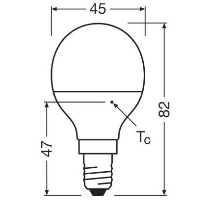 LED-pære P40 E14/4,9W/230V 2700K - Osram