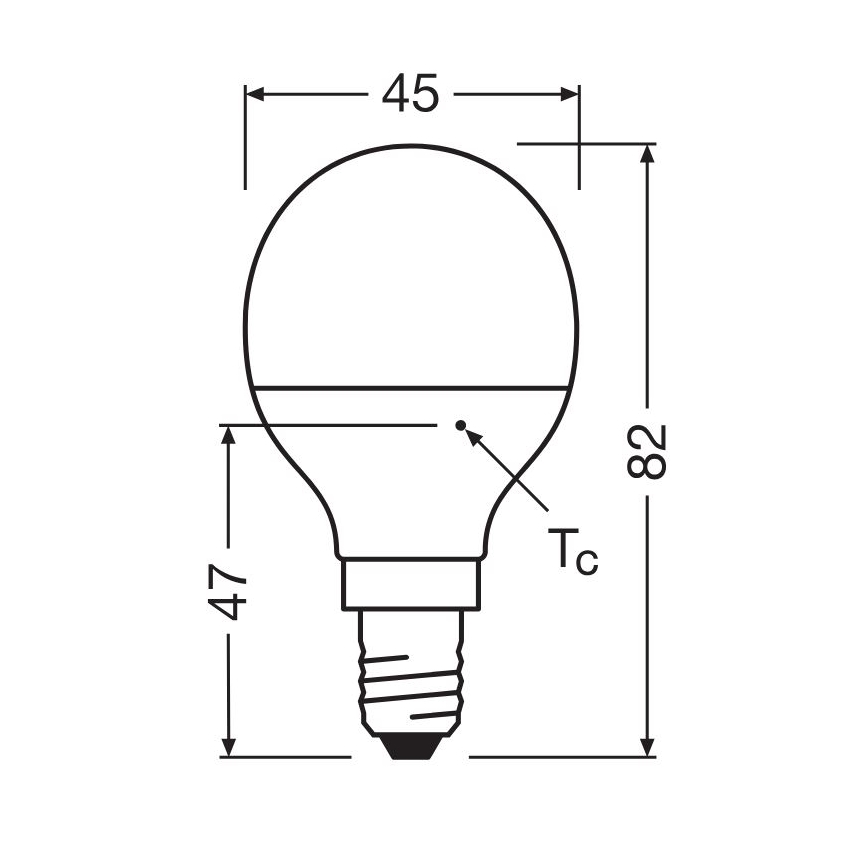 LED-pære P40 E14/4,9W/230V 2700K - Osram