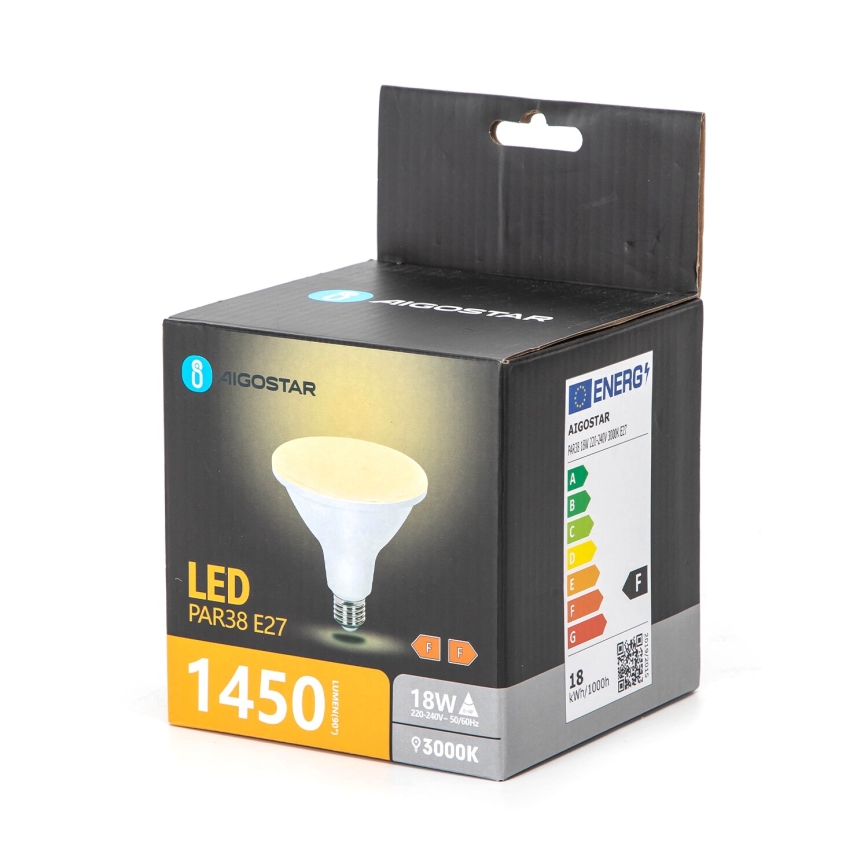 LED-pære PAR38 E27/18W/230V 3000K - Aigostar