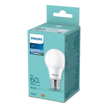 LED-pære Philips A60 E27/8W/230V 6500K