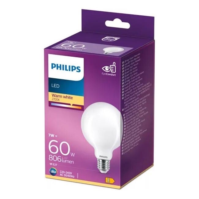 LED-pære Philips G93 E27/7W/230V 2700K