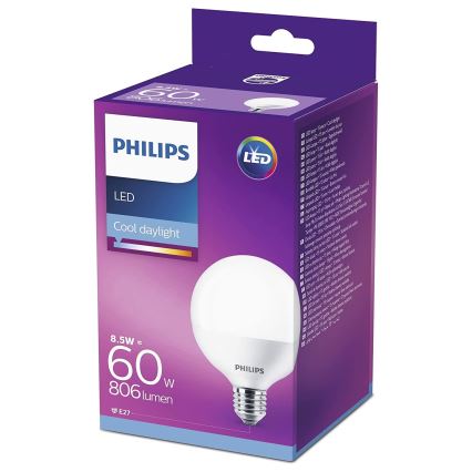 LED-pære Philips G95 E27/8,5W/230V 6500K