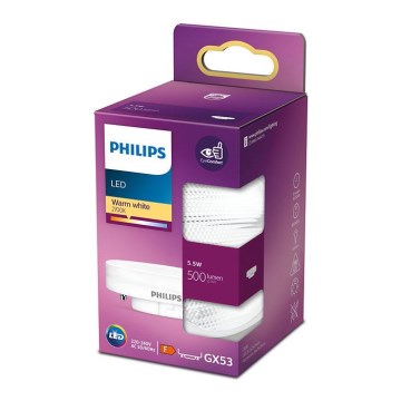 LED-pære Philips GX53/5,5W/230V 2700K