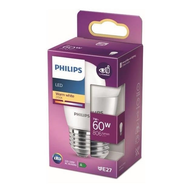 LED-pære Philips P48 E27/7W/230V 2700K