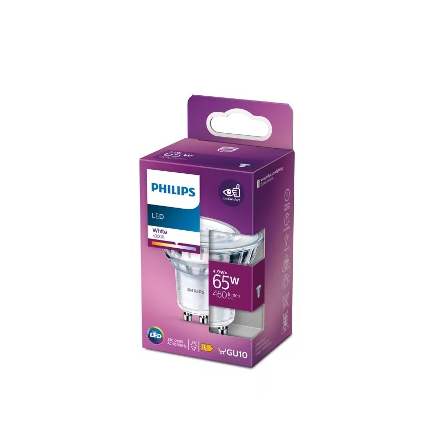 LED-pære Philips PAR16 GU10/4,9W/230V 3000K