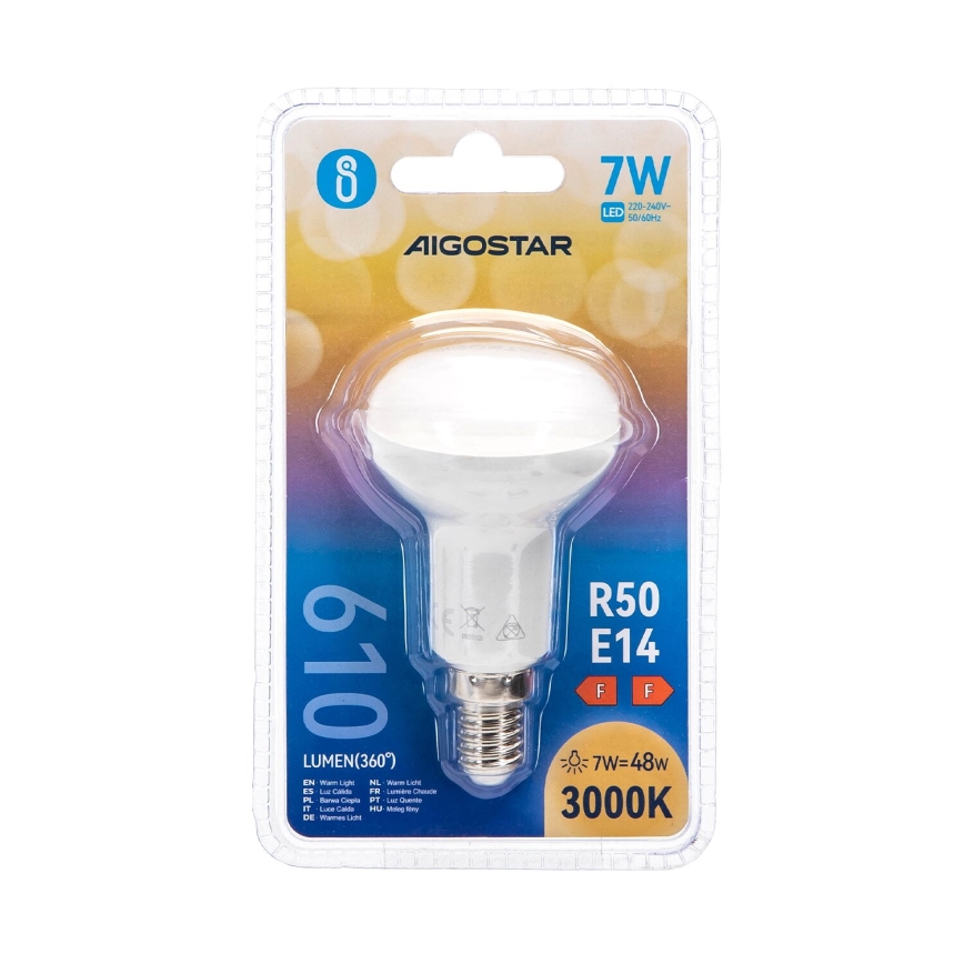 LED-pære R50 E14/7W/230V 3000K - Aigostar