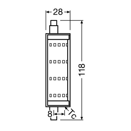 LED-pære R7s/13W/230V 2700K 118 mm