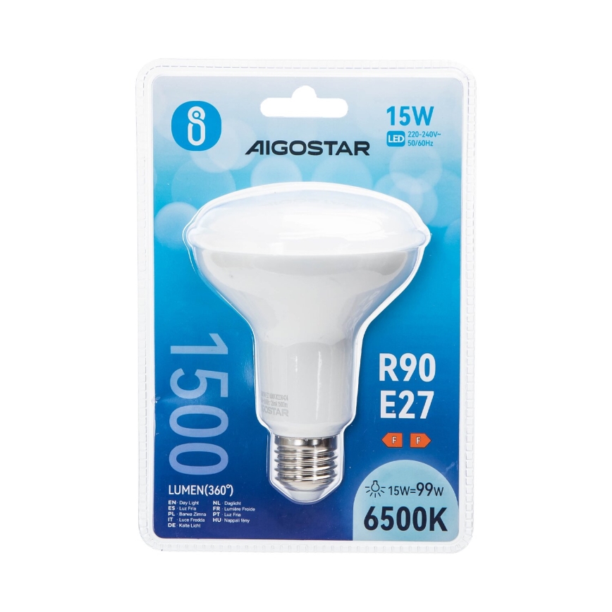 LED-pære R90 E27/15W/230V 6500K - Aigostar