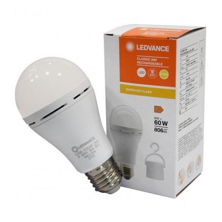 LED-pære RECHARGEABLE A60 E27/8W/230V 2700K - Ledvance