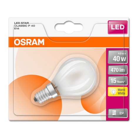 LED-pære RETROFIT P40 E14/4W/230V 2700K - Osram