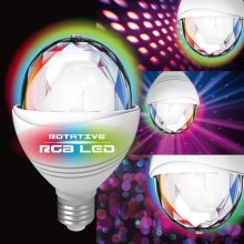 LED-pære RGB-farver DISCO A60 E27/3,2W/230V